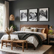 Abstract Painting Art wall art Charcoal Flowing Textured Wave displayed on a wall in a styled room — view 5