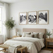Abstract Painting Art wall art Charcoal Flowing Textured Wave displayed on a wall in a styled room — view 6