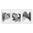 Abstract Painting Art wall art Charcoal Flowing Textured Wave in a white frame