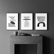 Abstract Painting Black And White | Set of 3 wall art prints