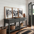 Abstract Wall Art Charcoal Flowing Forms Minimalist Art wall art displayed on a wall in a styled room — view 5