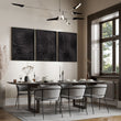 Abstract Wall Art Paintings Dark Charcoal Topographic Wave Texture displayed on a wall in a styled room