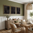 Abstract Wall Art Paintings Dark Charcoal Topographic Wave Texture displayed on a wall in a styled room — view 2
