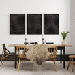 Abstract Wall Art Paintings Dark Charcoal Topographic Wave Texture displayed on a wall in a styled room — view 7
