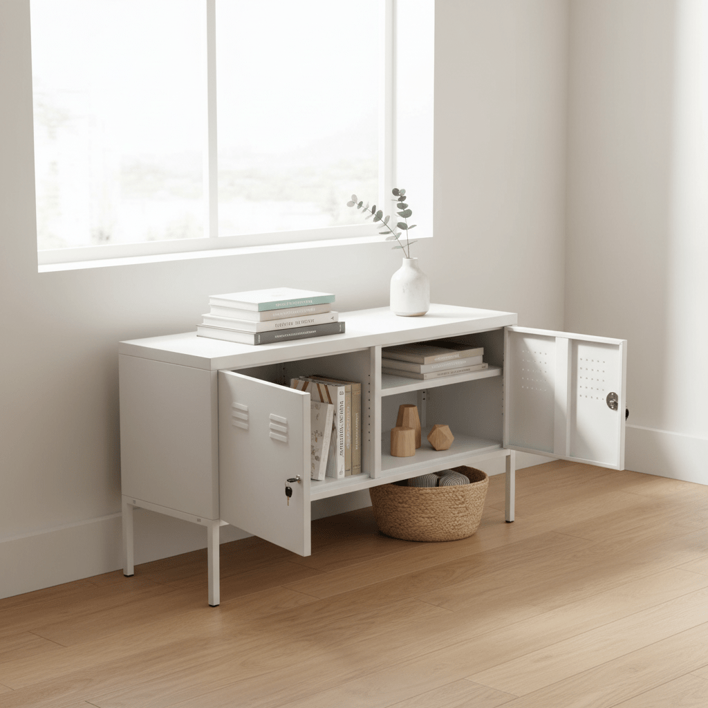 Academy Two Door White Locker Cabinet