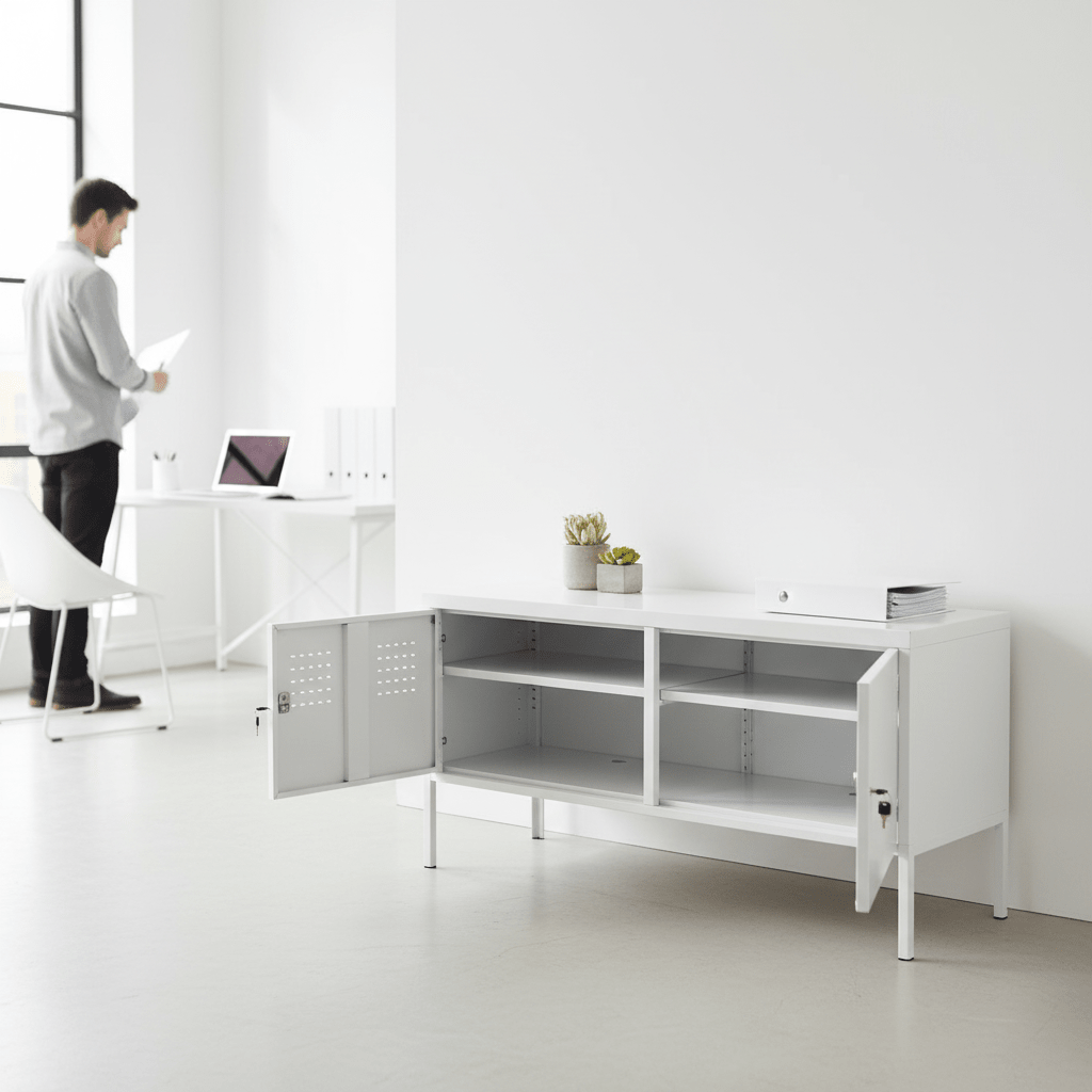 Academy Two Door White Locker Cabinet
