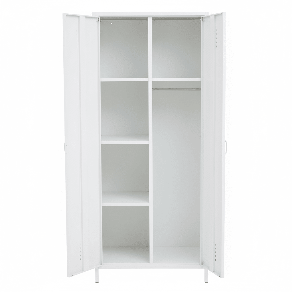 Academy White Two Door Locker Style Wardrobe