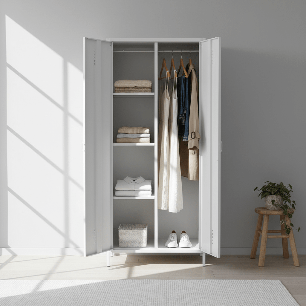 Academy White Two Door Locker Style Wardrobe