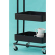 Acero Three Tier Black Metal Trolley