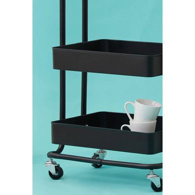 Acero Three Tier Black Metal Trolley