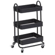 Acero Three Tier Black Metal Trolley