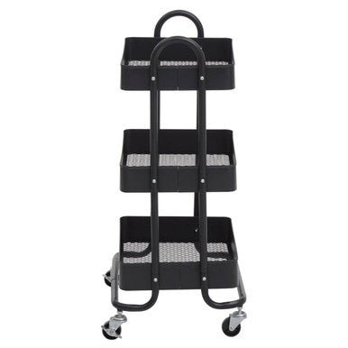 Acero Three Tier Black Metal Trolley