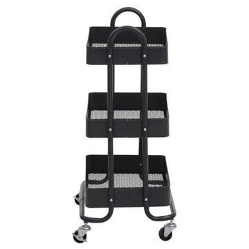 Acero Three Tier Black Metal Trolley