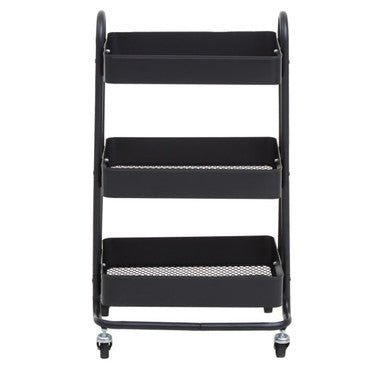 Acero Three Tier Black Metal Trolley