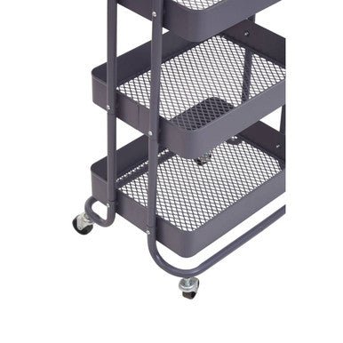 Acero Three Tier Grey Metal Trolley