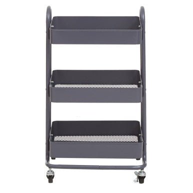 Acero Three Tier Grey Metal Trolley