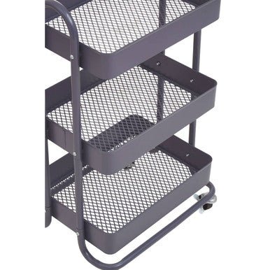 Acero Three Tier Grey Metal Trolley