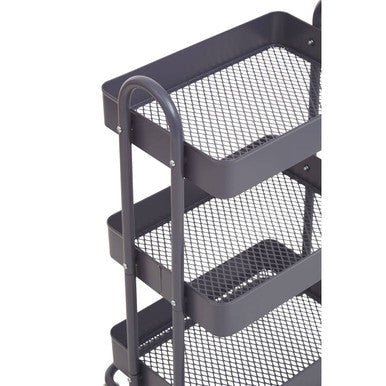 Acero Three Tier Grey Metal Trolley