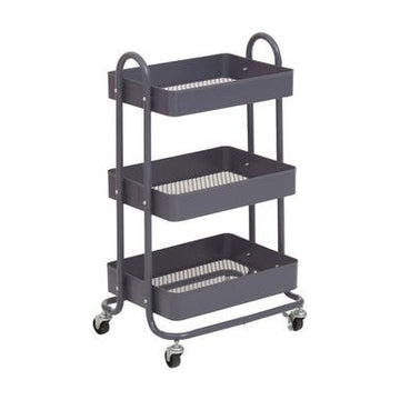 Acero Three Tier Grey Metal Trolley