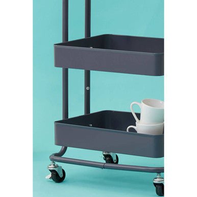 Acero Three Tier Grey Metal Trolley