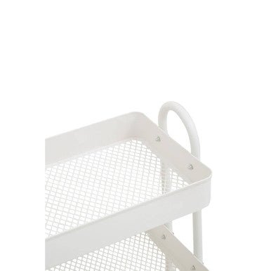 Acero Three Tier White Metal Trolley