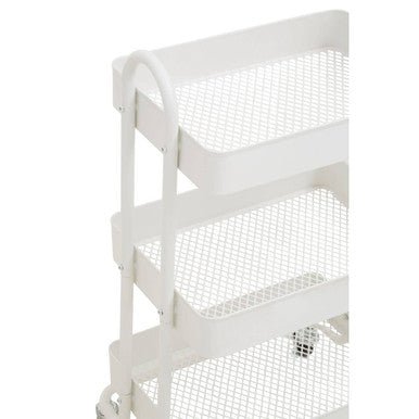 Acero Three Tier White Metal Trolley