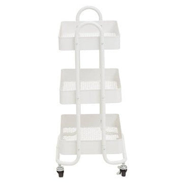 Acero Three Tier White Metal Trolley