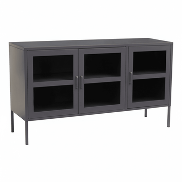 Acier Three Door Grey Metal Sideboard