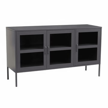 Acier Three Door Grey Metal Sideboard