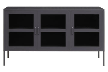 Acier Three Door Grey Metal Sideboard