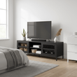 Acier Two Door Black Metal Media Unit