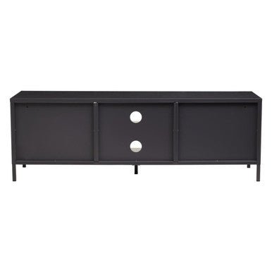 Acier Two Door Black Metal Media Unit