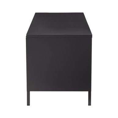 Acier Two Door Black Metal Media Unit
