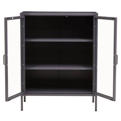Acier Two Door Grey Metal Cabinet