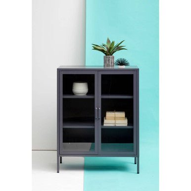 Acier Two Door Grey Metal Cabinet
