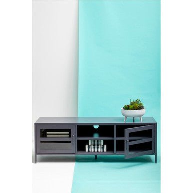 Acier Two Door Grey Metal Media Unit