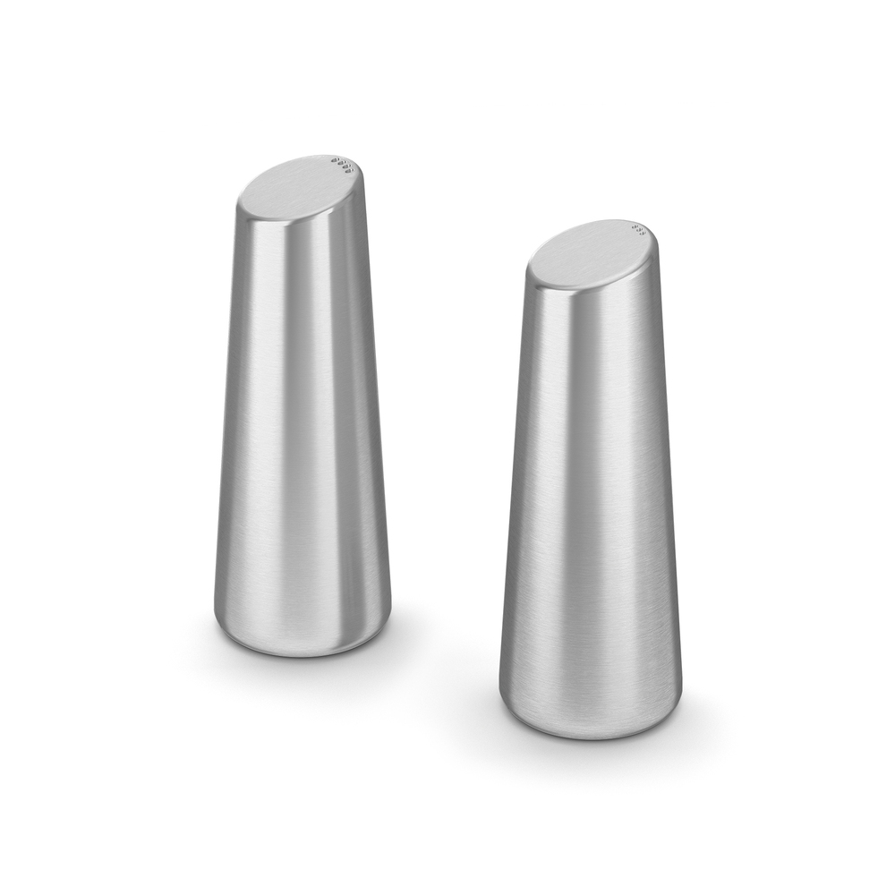 Acio Brushed Stainless Steel Salt and Pepper Shaker Set