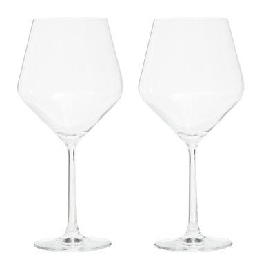 Ada Set Of 2 Crystal Burgundy Glasses