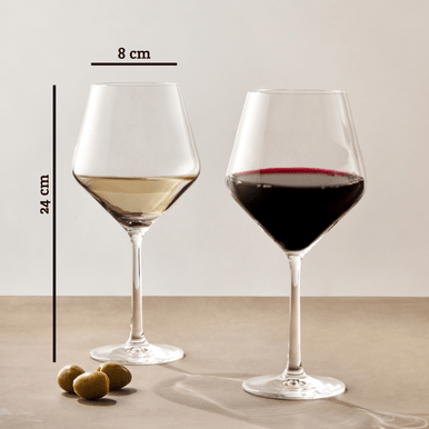 Ada Set Of 2 Crystal Burgundy Glasses