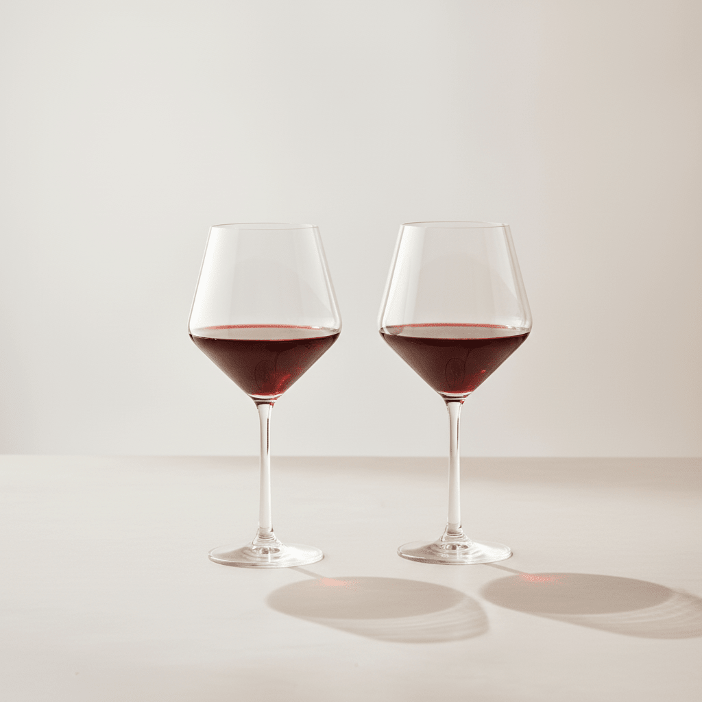 Ada Set Of 2 Crystal Burgundy Glasses