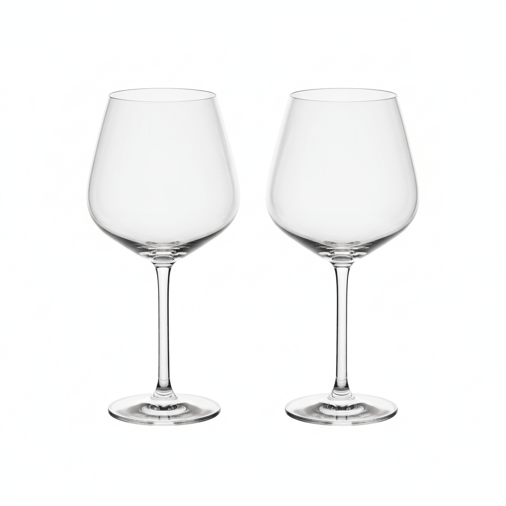 Ada Set Of 2 Crystal Burgundy Glasses
