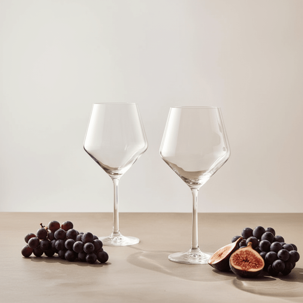 Ada Set Of 2 Crystal Burgundy Glasses