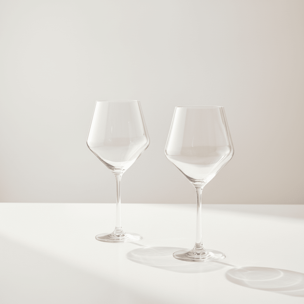 Ada Set Of 2 Crystal Burgundy Glasses