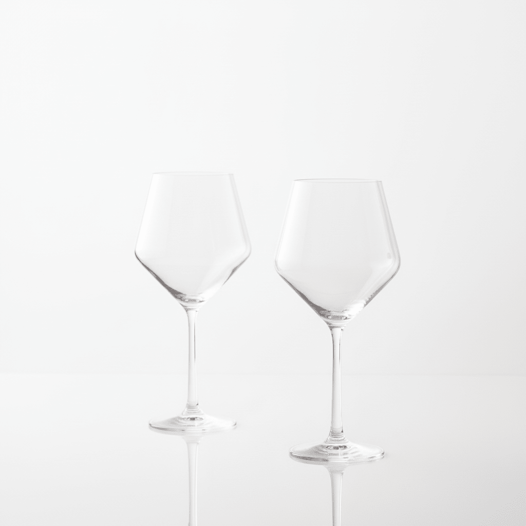 Ada Set Of 2 Crystal Burgundy Glasses