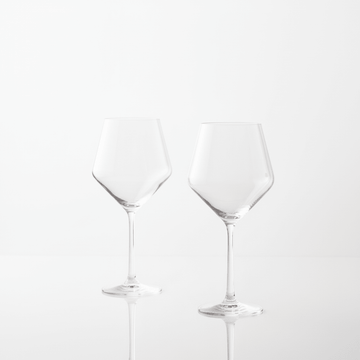 Ada Set Of 2 Crystal Burgundy Glasses