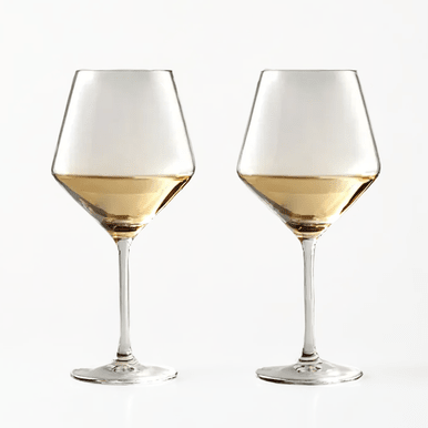 Ada Set Of 2 Crystal Burgundy Glasses