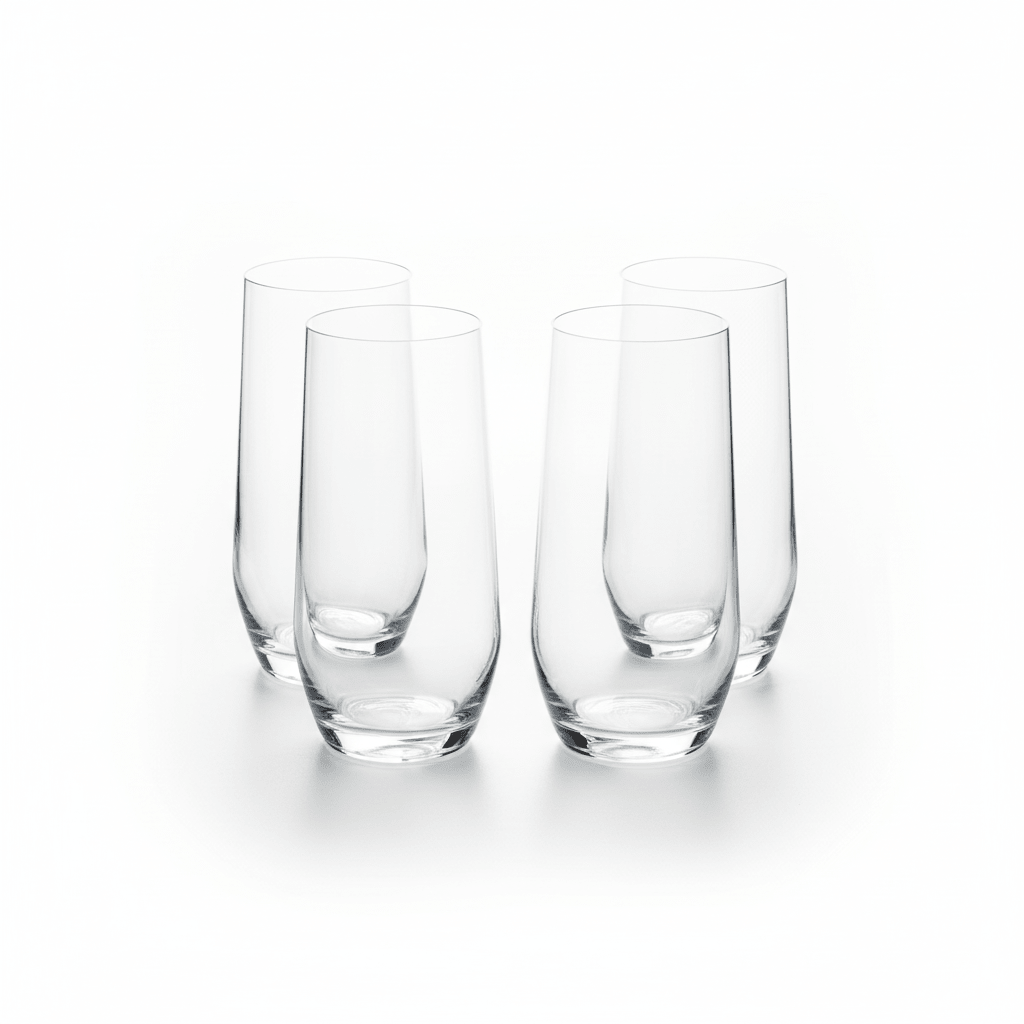Ada Set Of 4 Crystal High Ball Glasses