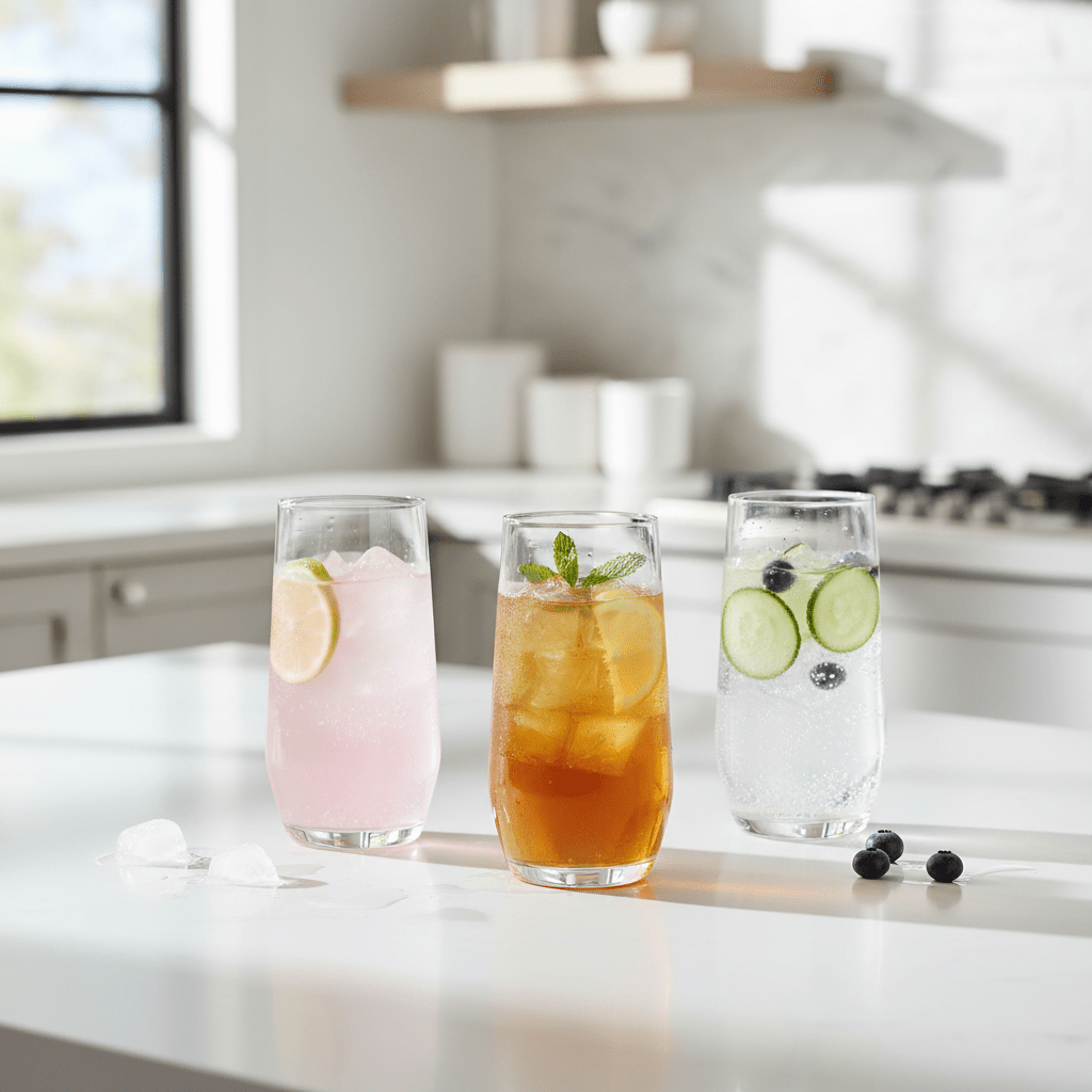Ada Set Of 4 Crystal High Ball Glasses