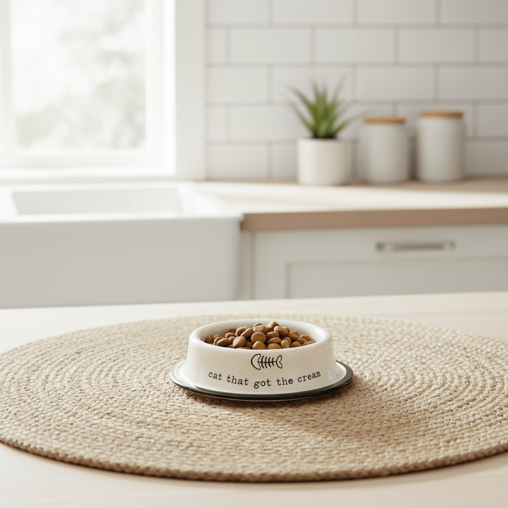 Adore Pets 0.4Ltr Cat That Got The Cream Bowl