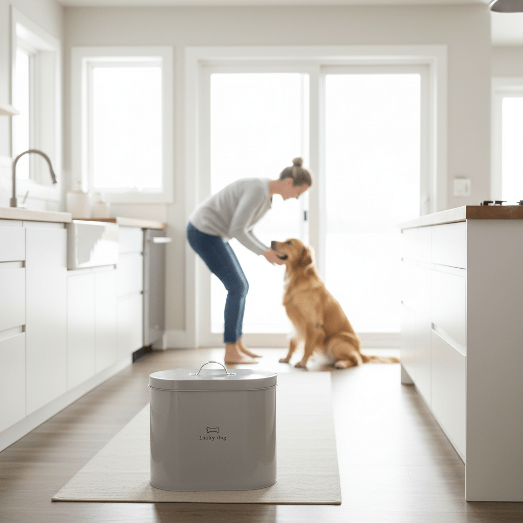 Adore Pets 6.5Ltr Lucky Dog Food Storage Bin With Spoon